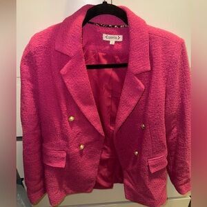 Nanette Lepore Fuchsia Double-Breasted Blazer